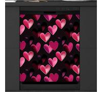 Mexpekil Copertura magnetica per lavastoviglie a forma di cuore rosa, nero, 53,3 x 66 cm, decorativa, impermeabile, per lavastoviglie, adesivo magnetico per elettrodomestici da cucina