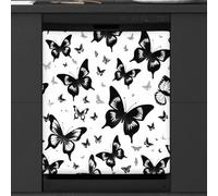 Mexpekil Copertura magnetica per lavastoviglie a forma di farfalla, 53,3 x 66 cm, decorativa, impermeabile, magnetica, per elettrodomestici da cucina