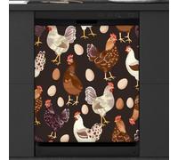 Mexpekil Copertura magnetica per lavastoviglie a forma di gallina, 53,3 x 66 cm, decorativa, impermeabile, per lavastoviglie, per elettrodomestici da cucina