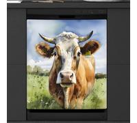 Mexpekil Copertura magnetica per lavastoviglie a forma di mucca, 53,3 x 66 cm, decorativa, impermeabile, per elettrodomestici da cucina