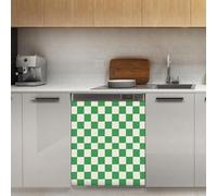 Mexpekil Copertura magnetica per lavastoviglie a scacchi, 53 x 66 cm, adesivo decorativo per lavastoviglie per porta d'ingresso, impermeabile, adesivo magnetico per pannello elettrodomestico da cucina