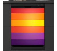 Mexpekil Copertura magnetica per lavastoviglie a strisce colorate arcobaleno, 53,3 x 66 cm, adesivo decorativo impermeabile per lavastoviglie per elettrodomestici da cucina