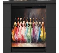 Mexpekil Copertura magnetica per lavastoviglie, bella ragazza ballerina sul palco acquerello magnetico adesivo per lavastoviglie copertura magnetica per lavastoviglie cucina decorazione artistica