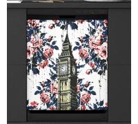 Mexpekil Copertura magnetica per lavastoviglie, Big Ben, splendida vista notturna britannica, copertura magnetica per lavastoviglie, decorazione artistica da cucina