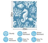 Mexpekil Copertura magnetica per lavastoviglie con cavalluccio marino oceanico corallo conchiglia, 58,4 x 66 cm, adesivo decorativo impermeabile per lavastoviglie per elettrodomestici da cucina