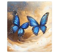 Mexpekil Copertura magnetica per lavastoviglie con farfalle blu con glitter, 53,3 x 66 cm, impermeabile, decorativo, adesivo per lavastoviglie per elettrodomestici da cucina