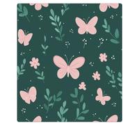 Mexpekil Copertura magnetica per lavastoviglie con farfalle e fiori verdi, 53,3 x 66 cm, impermeabile, decorativo, adesivo per lavastoviglie per elettrodomestici da cucina