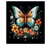 Mexpekil Copertura magnetica per lavastoviglie con fiori e farfalle, 53,3 x 66 cm, impermeabile, decorativa, magnetica, per elettrodomestici da cucina