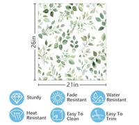 Mexpekil Copertura magnetica per lavastoviglie con foglie di eucalipto verde, 53,3 x 66 cm, adesivo decorativo impermeabile per lavastoviglie per elettrodomestici da cucina