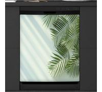 Mexpekil Copertura magnetica per lavastoviglie, con foglie di palma e sole, copertura magnetica per lavastoviglie, 66 x 53 cm, per cucina e lavastoviglie