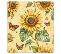 Mexpekil Copertura magnetica per lavastoviglie con girasoli e farfalle, 53,3 x 66 cm, impermeabile, decorativo, adesivo magnetico per lavastoviglie, per elettrodomestici da cucina