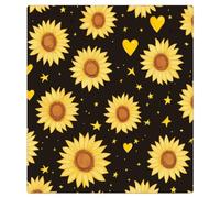Mexpekil Copertura magnetica per lavastoviglie con girasoli gialli, stelle e cuore, 53,3 x 66 cm, impermeabile, decorativo, adesivo per lavastoviglie, per elettrodomestici da cucina