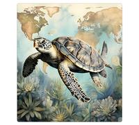 Mexpekil Copertura magnetica per lavastoviglie con mappa delle tartarughe oceaniche retrò, 53,3 x 66 cm, impermeabile, decorativo, adesivo magnetico per lavastoviglie per elettrodomestici da cucina