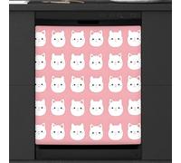 Mexpekil Copertura magnetica per lavastoviglie con motivo a testa di gatto, 53,3 x 66 cm, decorativa, impermeabile, copertura magnetica per elettrodomestici da cucina