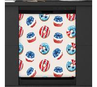 Mexpekil Copertura magnetica per lavastoviglie con motivo ciambelle e cupcake del 4 luglio, 53,3 x 66 cm, adesivo decorativo impermeabile per lavastoviglie per elettrodomestici da cucina