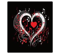 Mexpekil Copertura magnetica per lavastoviglie con note musicali e cuore, 53,3 x 66 cm, impermeabile, decorativo, magnetico, per lavastoviglie, per elettrodomestici da cucina