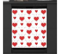 Mexpekil Copertura magnetica per lavastoviglie con stampa a forma di cuore, 53,3 x 66 cm, decorativa, impermeabile, copertura magnetica per elettrodomestici da cucina