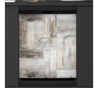 Mexpekil Copertura magnetica per lavastoviglie con texture in legno vintage da spiaggia, 58,4 x 66 cm, adesivo decorativo impermeabile per lavastoviglie per elettrodomestici da cucina