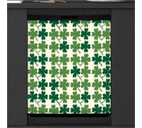 Mexpekil Copertura magnetica per lavastoviglie con trifoglio verde di San Patrizio 53,3 x 66 cm, adesivo decorativo impermeabile per lavastoviglie per elettrodomestici da cucina