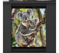 Mexpekil Copertura magnetica per lavastoviglie, Koala madre e figlia sull'albero realistico magnetico per lavastoviglie, copertura magnetica per lavastoviglie, decorazione artistica da cucina