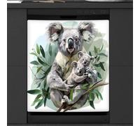Mexpekil Copertura magnetica per lavastoviglie, Koala, padre figlia, albero, pittura ad acquerello, copertura magnetica per lavastoviglie, decorazione artistica da cucina