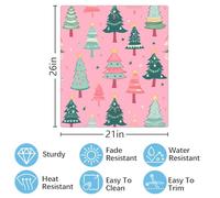 Mexpekil Copertura magnetica per lavastoviglie, motivo albero di Natale, rosa, verde, 53,3 x 66 cm, adesivo decorativo impermeabile per lavastoviglie per elettrodomestici da cucina