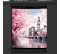 Mexpekil Copertura magnetica per lavastoviglie, motivo: bandiera britannica Big Ben, copertura magnetica per lavastoviglie, decorazione artistica da cucina