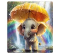Mexpekil Copertura magnetica per lavastoviglie per porta anteriore, motivo elefante sotto l'arcobaleno, pannello decorativo riutilizzabile per lavastoviglie, frigorifero, 53 x 66 cm