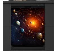 Mexpekil Copertura magnetica per lavastoviglie, pianeta sistema solare pianeta universo copertura magnetica per lavastoviglie 66 x 53 copertura magnetica per cucina lavastoviglie arte