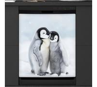 Mexpekil Copertura magnetica per lavastoviglie, pinguino che si coccola nella neve, copertura magnetica per lavastoviglie, decorazione artistica da cucina