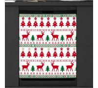 Mexpekil Copertura magnetica per lavastoviglie, renna di Natale, albero di Natale, fiocchi di neve, copertura magnetica per lavastoviglie, decorazione artistica per cucina