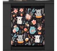 Mexpekil Copertura magnetica per lavastoviglie, simpatico vaso di fiori di koala, copertura magnetica per lavastoviglie, 66 x 53 cm, copertura magnetica per cucina e lavastoviglie