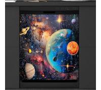 Mexpekil Copertura magnetica per lavastoviglie, Terra, Universo, Pianeta, Marte e spazio, copertura magnetica per lavastoviglie, 66 x 53 cm