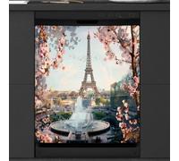 Mexpekil Copertura magnetica per lavastoviglie, Torre Eiffel di Parigi, Praga, quadrata, magnetica, per lavastoviglie, decorazione artistica da cucina
