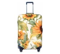Mexpekil Copertura per bagagli antipolvere copertura per valigia acquerello giallo girasoli fattoria floreale elastico lavabile elasticizzato protezione valigia da viaggio copertura per bagagli da