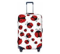 Mexpekil Copertura per bagagli antipolvere per valigia, motivo coccinella rossa, divertente, stampa cartone animato, elastico, lavabile, elasticizzato, per valigie da viaggio, adatta per bagagli da