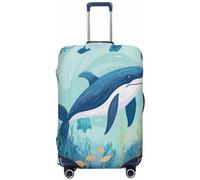 Mexpekil Copertura per bagagli con pesci di mare balena, adatta per valigie da 45,7-53,3 cm, custodia per trolley da viaggio, antigraffio, antipolvere, elastica, protezione per bagagli per viaggi di