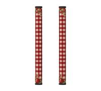 Mexpekil Copertura per maniglia del frigorifero a scacchi rossi 2PCS
