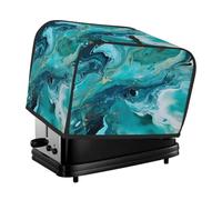 Mexpekil Copertura per tostapane 4 fette, astratto verde acqua marmo texture liquida accessori da cucina tostapane protezione impermeabile antipolvere copertura per macchina del pane