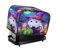 Mexpekil Copertura per tostapane a 2 fette di gatto e zucca di Halloween, impermeabile, per piccoli elettrodomestici, antipolvere, protezione per forno, regalo da donna