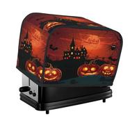 Mexpekil Copertura per tostapane a 2 fette di Halloween, con ragno, zucca, castello, copertura impermeabile, per cucina, piccolo elettrodomestico, antipolvere, protezione per forno, regalo da donna
