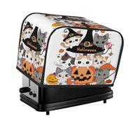 Mexpekil Copertura per tostapane a 2 fette di zucca con gatti di Halloween, copertura impermeabile per piccoli elettrodomestici da cucina, antipolvere, protezione per forno tostapane, regalo da donna