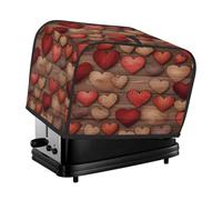 Mexpekil Copertura per tostapane a 4 fette, accessori da cucina in legno a forma di cuore, protezione impermeabile antipolvere per macchina del pane