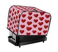 Mexpekil Copertura per tostapane a forma di cuore rosso rosa per tostapane a 2 fette, piccola copertura per macchina del pane da cucina, accessori antipolvere