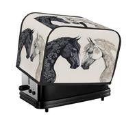 Mexpekil Copertura per tostapane, bellissimo cavallo bianco e nero, elegante protezione per il tuo tostapane a 2 fette, facile da pulire, impermeabile, resistente al calore, durevole, essenziale per