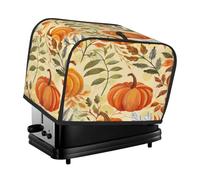 Mexpekil Copertura per tostapane con foglie autunnali e zucca, copertura impermeabile per tostapane, per cucina, piccolo elettrodomestico, protezione antipolvere per tostapane, regalo da donna