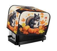 Mexpekil Copertura per tostapane con foglie d'acero e zucca autunnale, copertura per tostapane a 2 fette, impermeabile, per cucina, piccoli elettrodomestici, antipolvere, protezione per forno