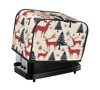 Mexpekil Copertura per tostapane con motivo albero di Natale, alce e renna, copertura impermeabile per tostapane da cucina, piccolo elettrodomestico, protezione antipolvere per tostapane, regalo da