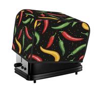 Mexpekil Copertura per tostapane con peperoni rossi verdi e gialli per tostapane a 2 fette, accessori antipolvere per macchina del pane da cucina