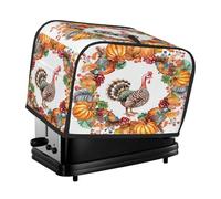 Mexpekil Copertura per tostapane con zucca di tacchino per autunno del Ringraziamento, copertura per tostapane a 2 fette, impermeabile, per cucina, piccolo elettrodomestico, antipolvere, protezione